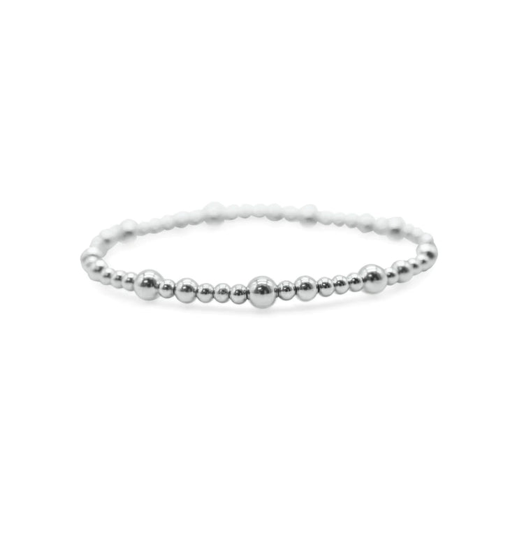 champagne bubbles beaded stretch bracelet