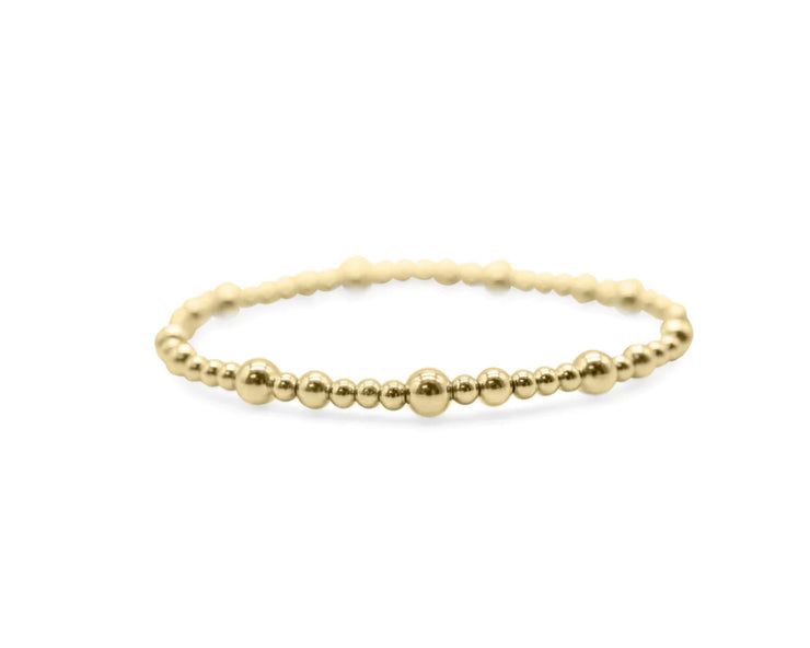 champagne bubbles beaded stretch bracelet