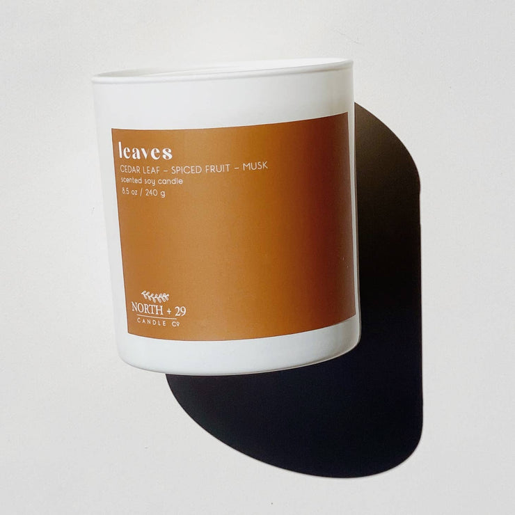 handpoured soy candle | leaves