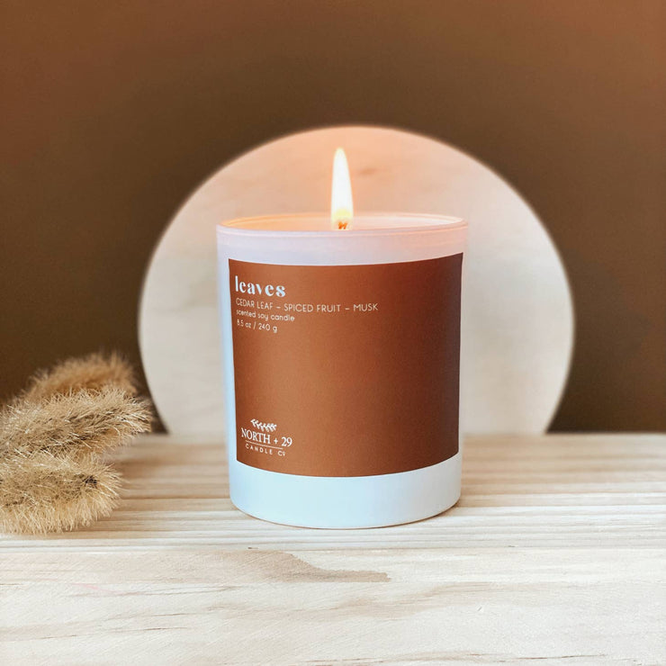 handpoured soy candle | leaves