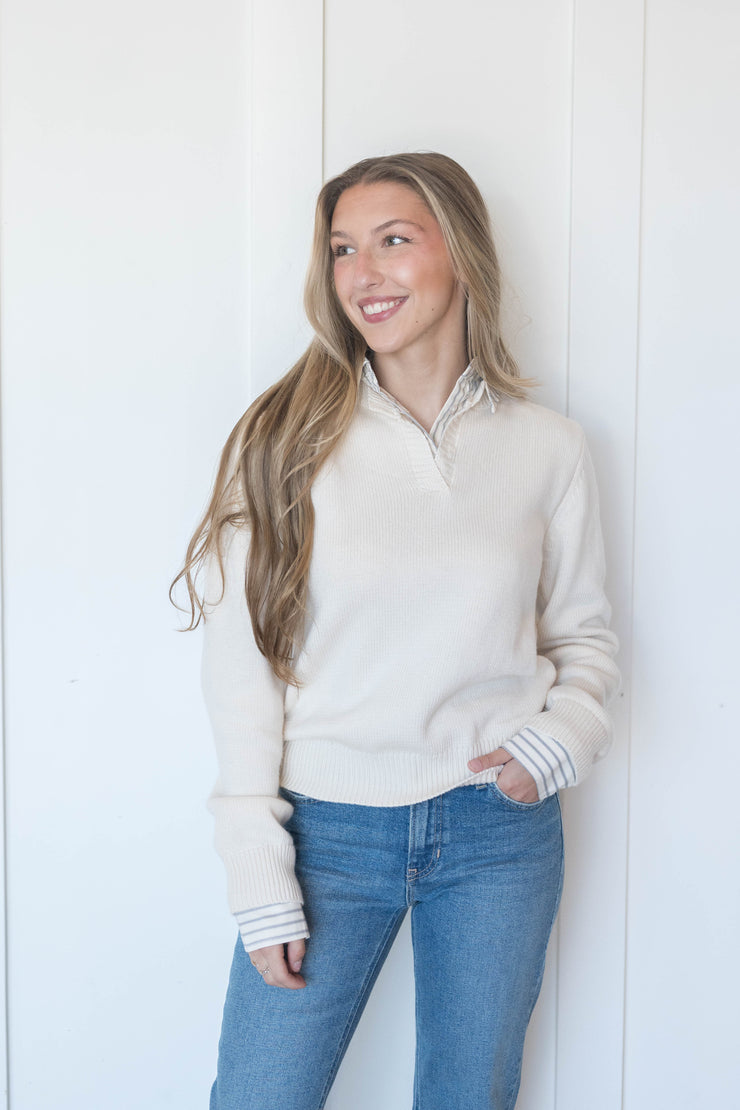 azra mixed media sweater