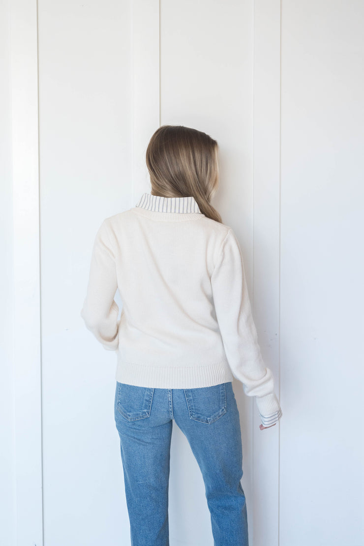 azra mixed media sweater