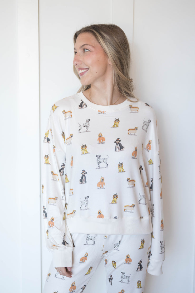 elle pup halloween long sleeve top