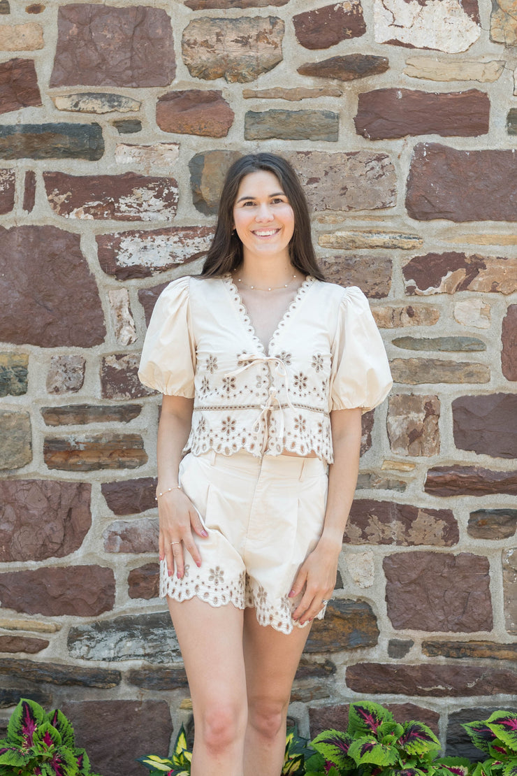 lily eyelet top
