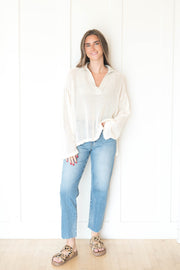 sorais collared mesh pullover