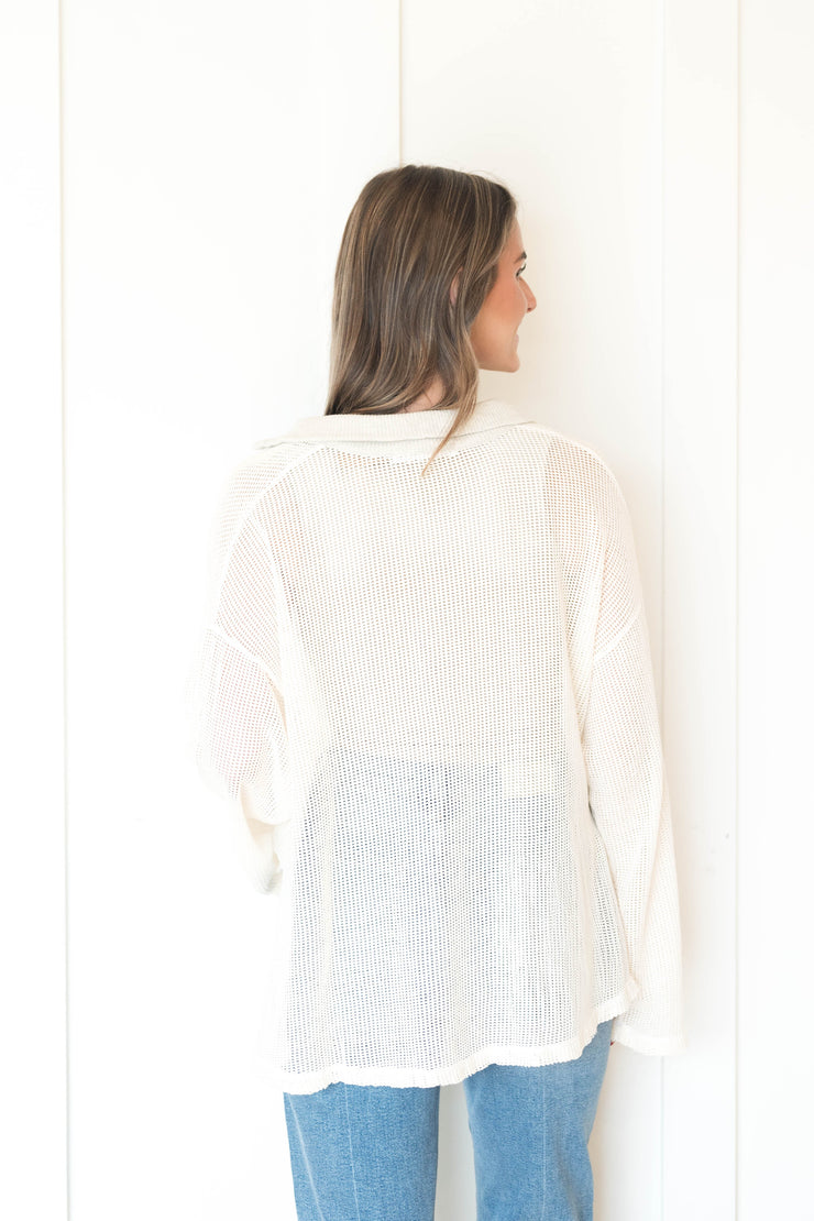 sorais collared mesh pullover