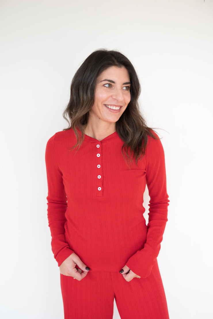 holly pointelle long sleeve top