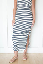 ainslie stripe midi skirt