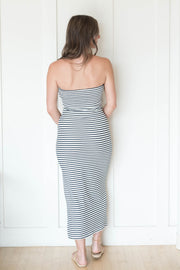 ainslie stripe midi skirt