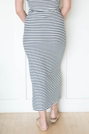 ainslie stripe midi skirt