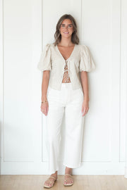 aria linen blouse