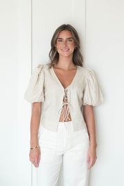 aria linen blouse
