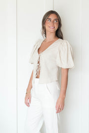 aria linen blouse