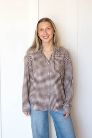 river plaid button up