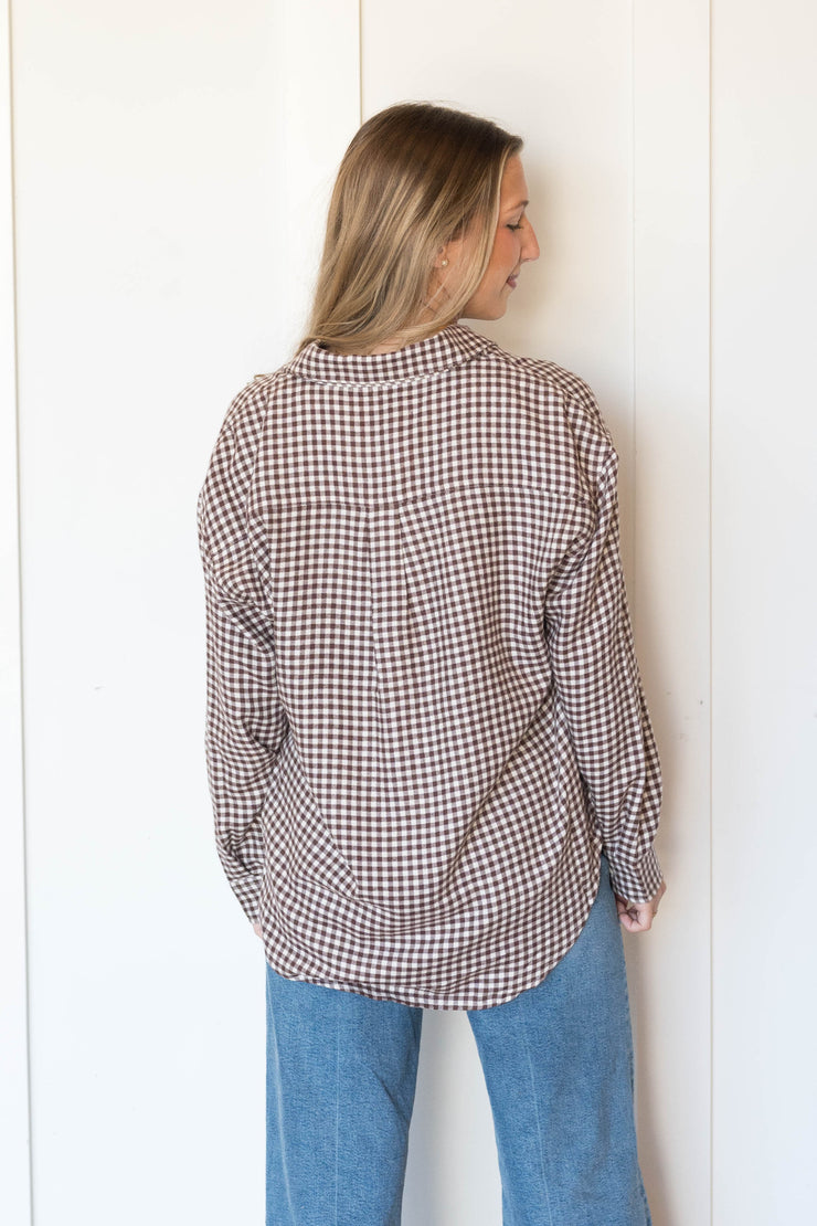 river plaid button up