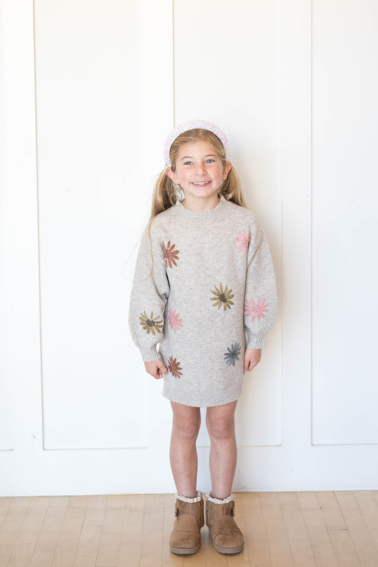 girls blossom sweater dress