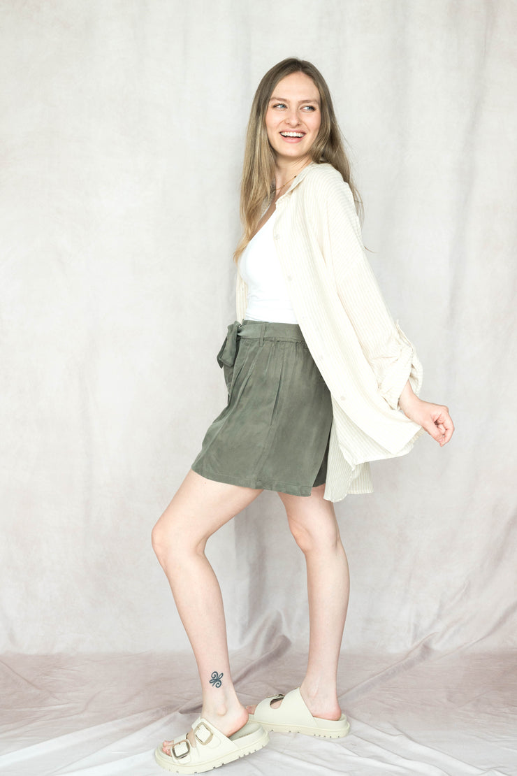 angel stripe linen top