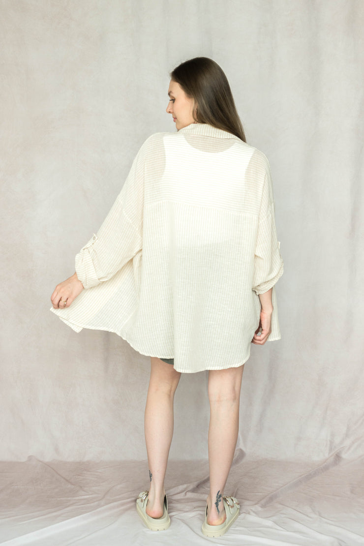 angel stripe linen top