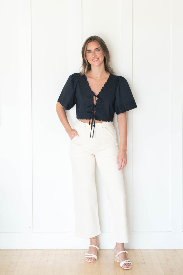 hailey embroidered top