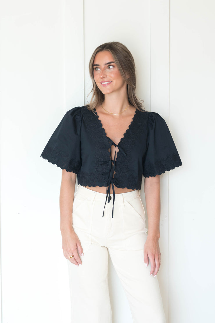 hailey embroidered top
