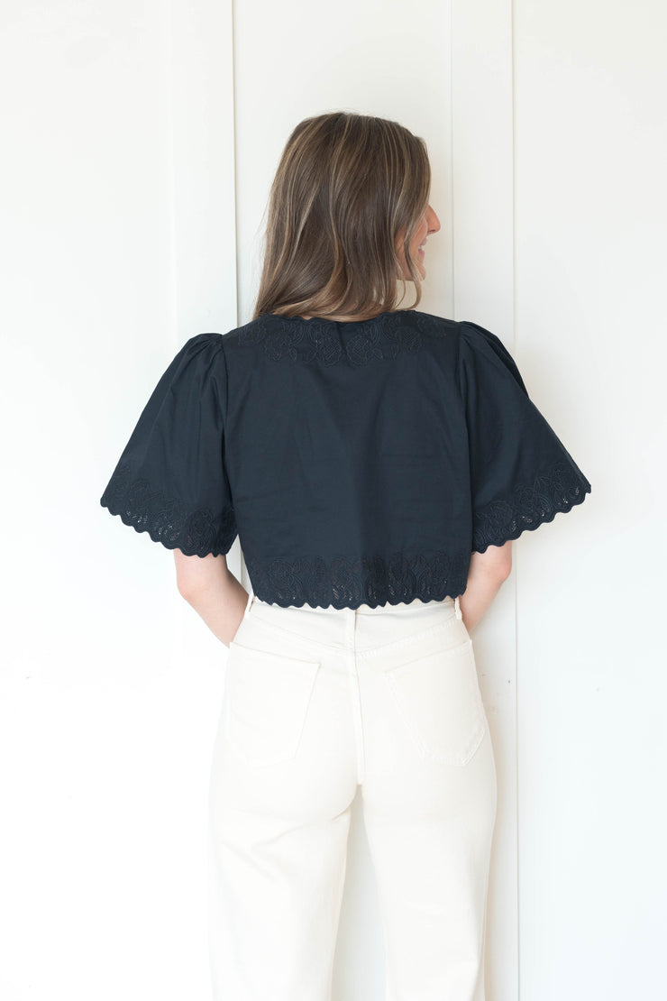 hailey embroidered top