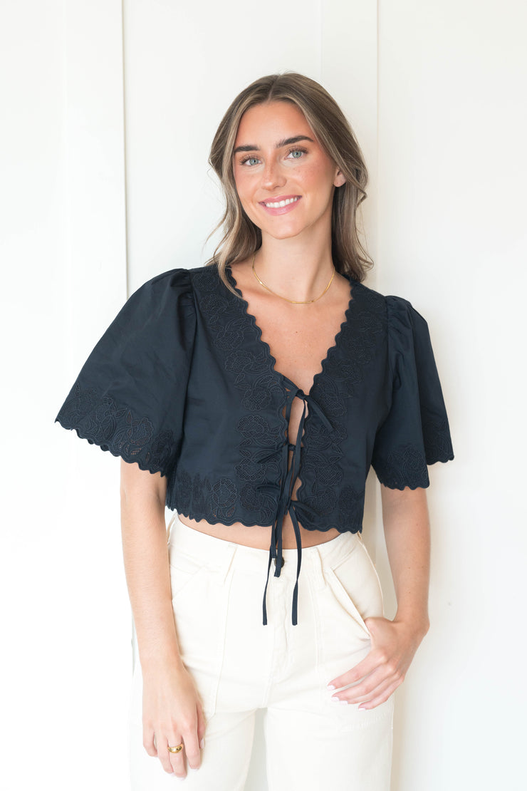 hailey embroidered top