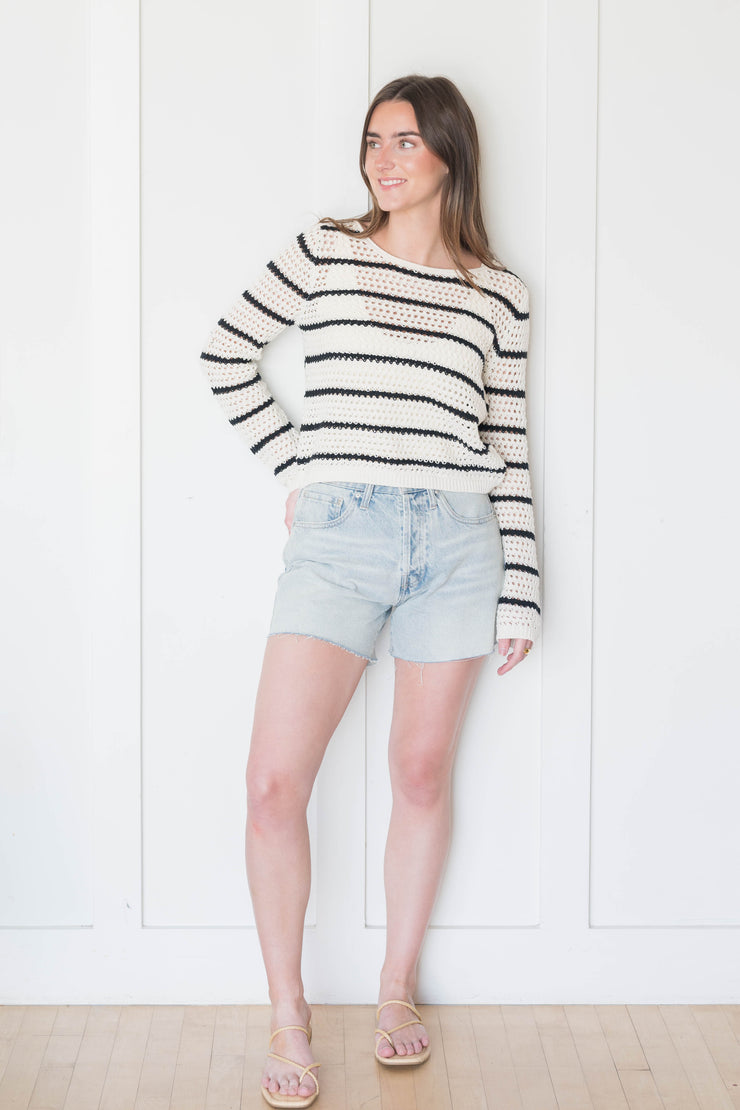 kit stripe crochet sweater