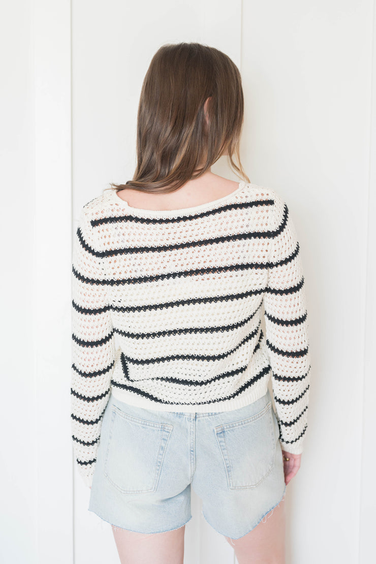 kit stripe crochet sweater