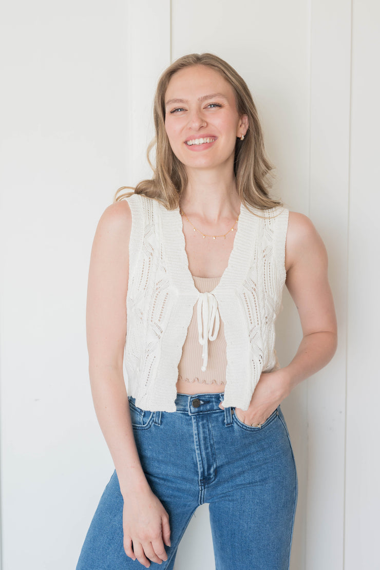 beth tie front top