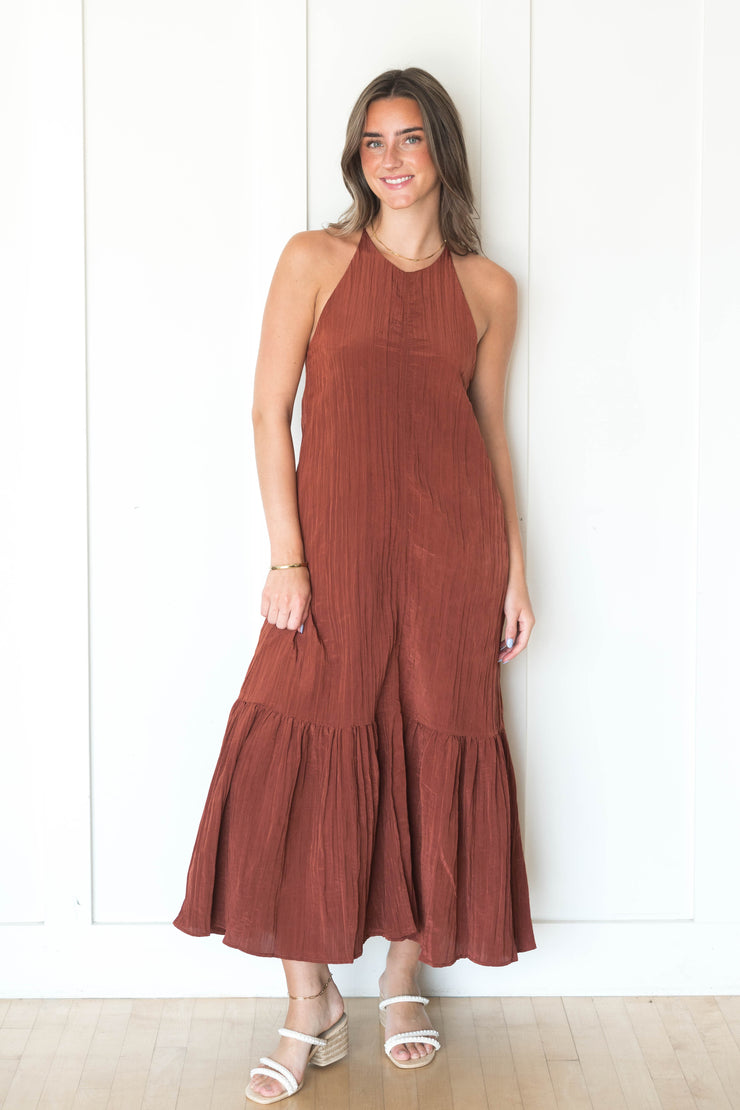 kai cross back midi dress