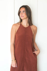 kai cross back midi dress