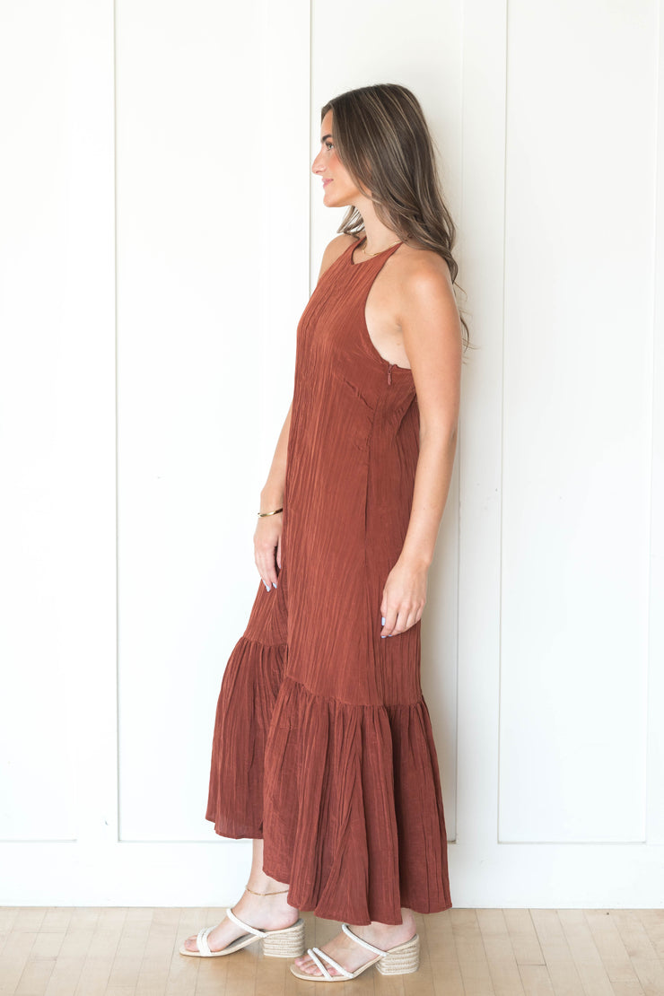 kai cross back midi dress