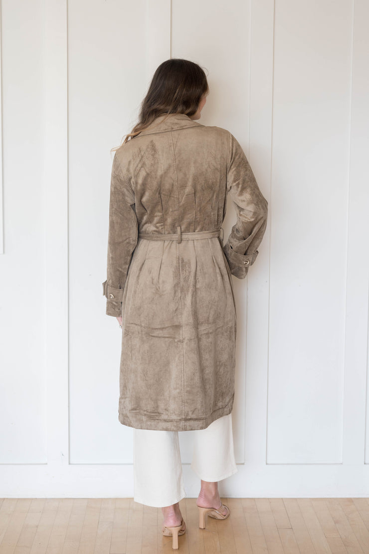 dorian suede trench
