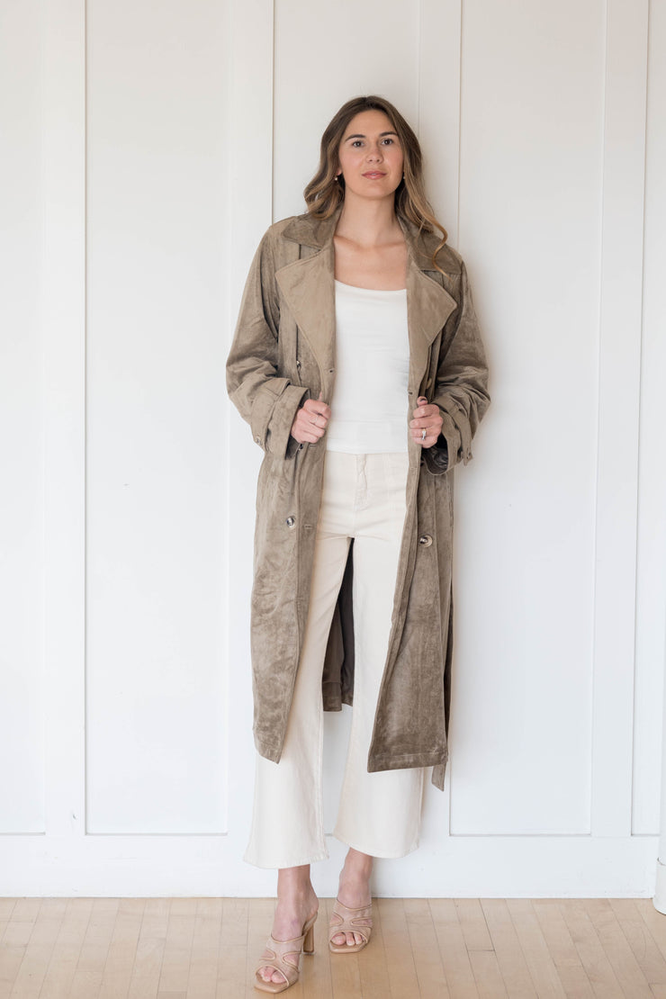 dorian suede trench