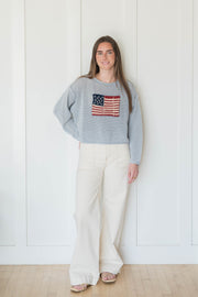 flag knit sweater