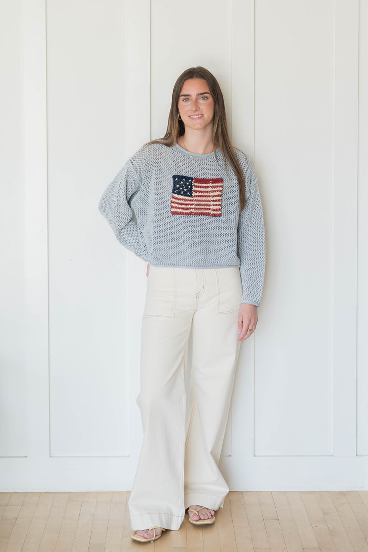 flag knit sweater