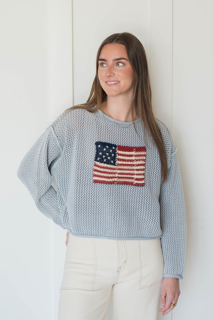 flag knit sweater