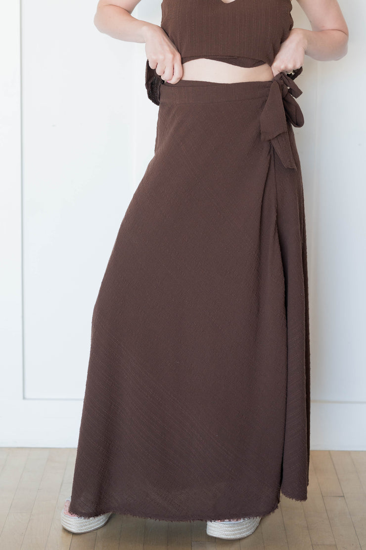 salerno wrap midi skirt