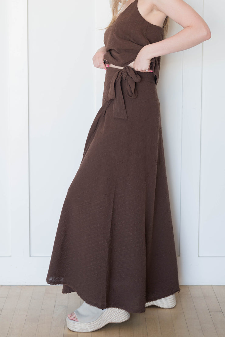 salerno wrap midi skirt