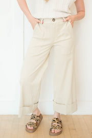 maya cuffed hem wide leg pants