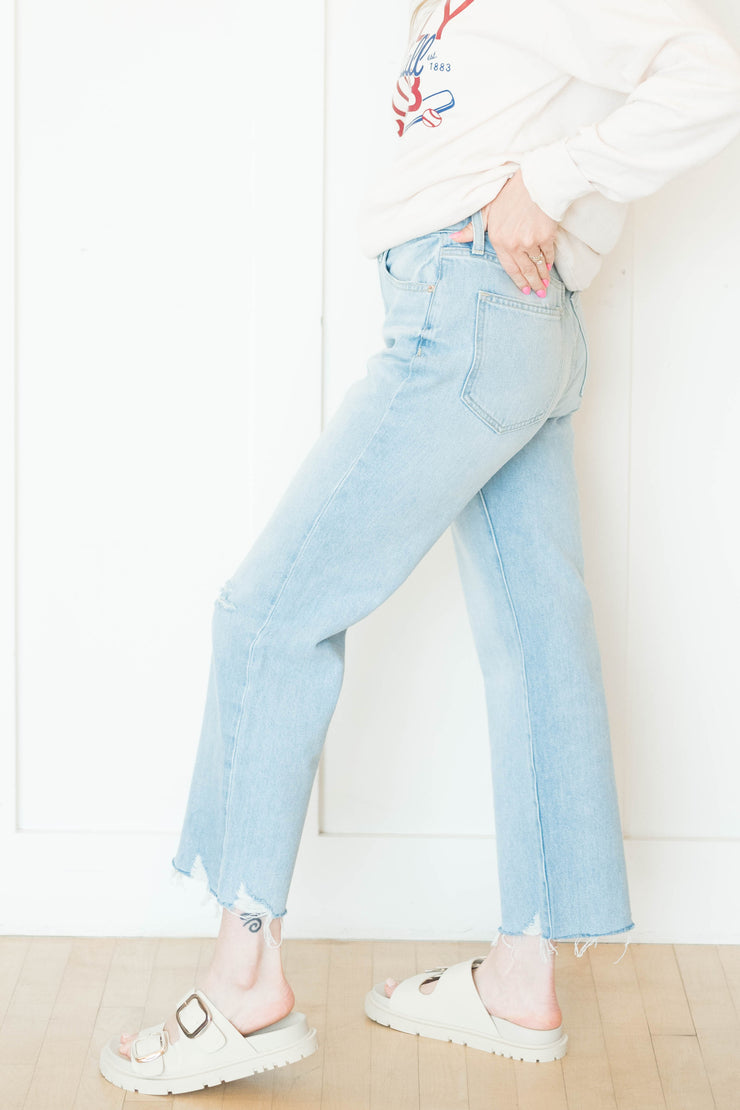 cassie crop high rise straight