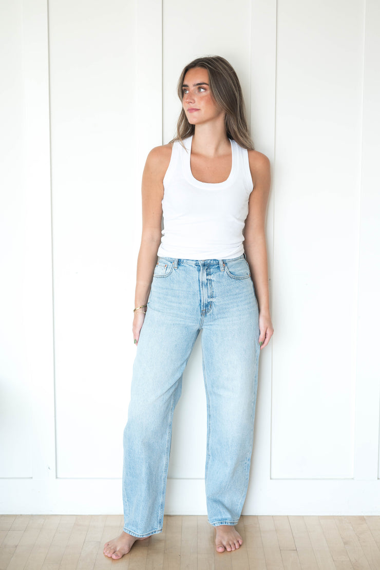 wes high rise barrel jean