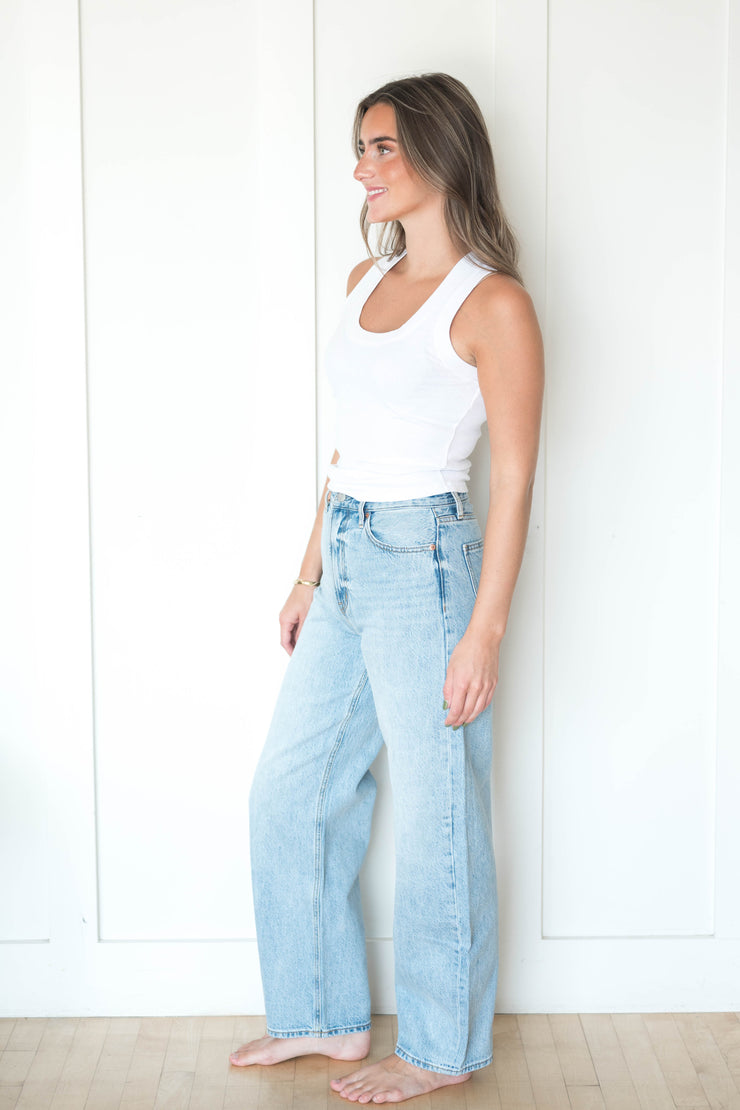 wes high rise barrel jean
