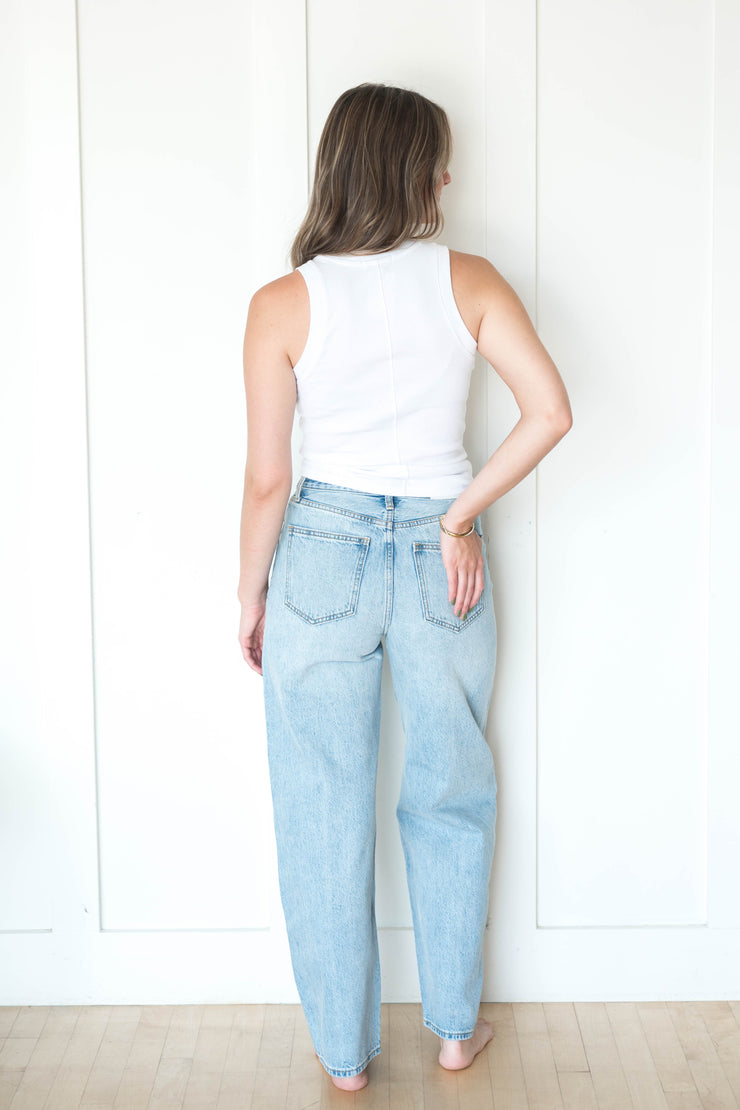 wes high rise barrel jean