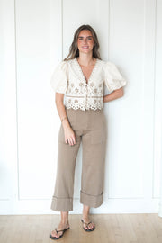 maya cuffed hem wide leg