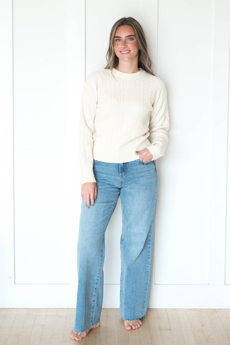 finley cable knit sweater