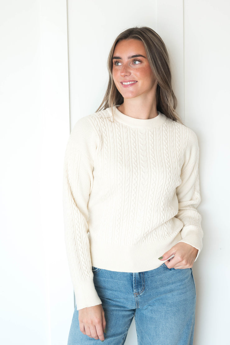 finley cable knit sweater