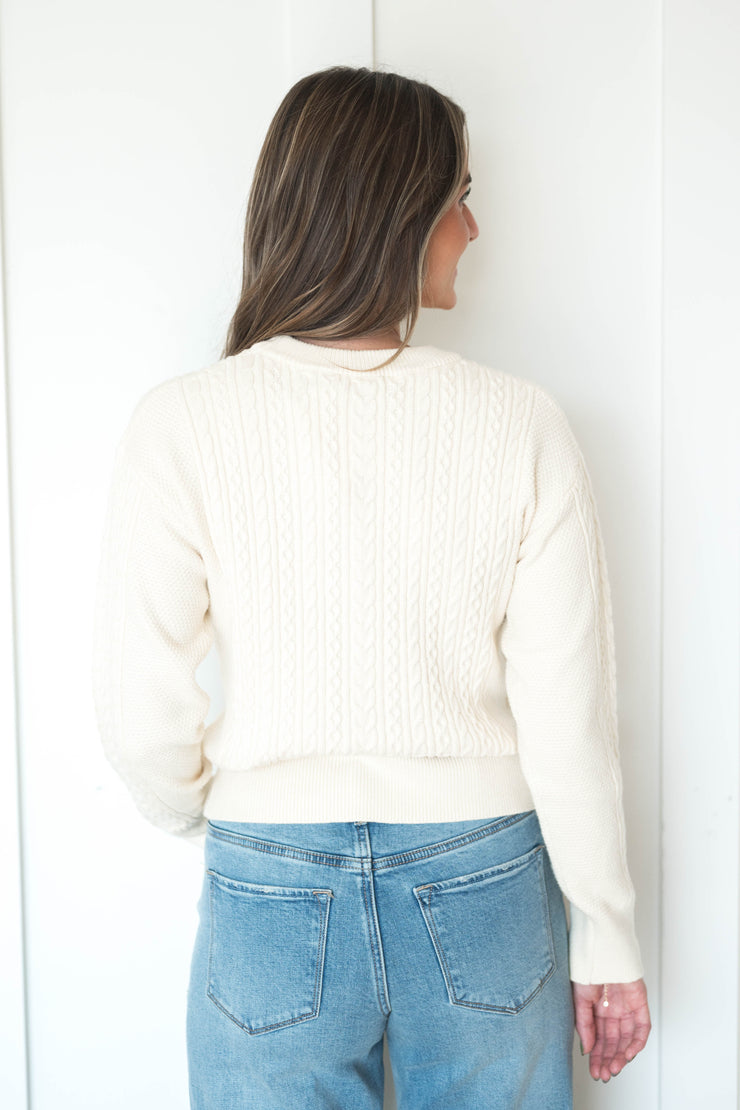 finley cable knit sweater