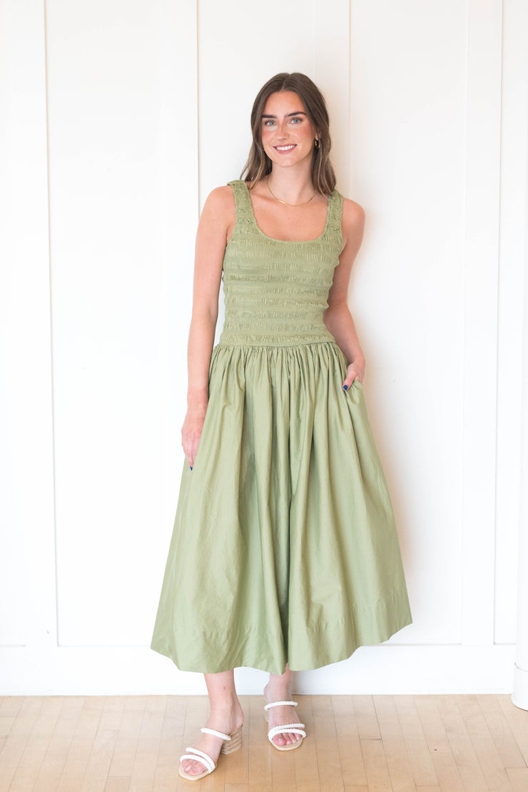 alessia smocked drop waist dress