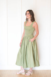 alessia smocked drop waist dress